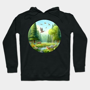 Low Poly Spring Forest Hoodie